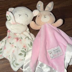Beatrix Potter Good lil Bunny Pink and Cream Baby Security Blankets & MM lamb